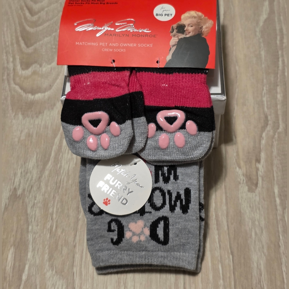 Marilyn Monroe Gray and Pink Dog Mother Socks